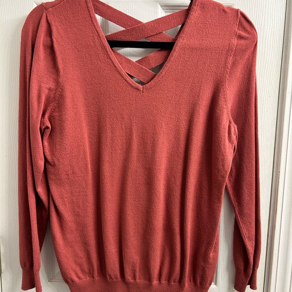 Women's Rust Sweater with Cross Back Detail